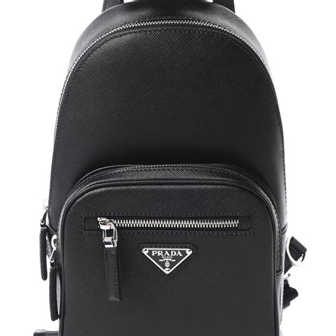 Prada Men's Tessuto Saffiano Sling Backpack 